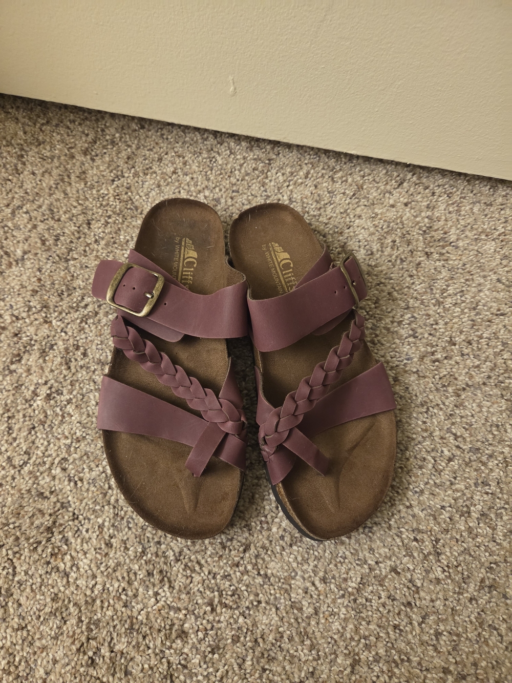 Cliffs by WHITE MOUNTAIN Burgundy Strap Sandals